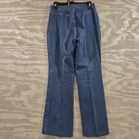 Escada Vintage EU 38 Hippie Boho Floral Dopamine Straight Leg Blue Jeans - Picture 2 of 13